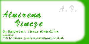 almirena vincze business card